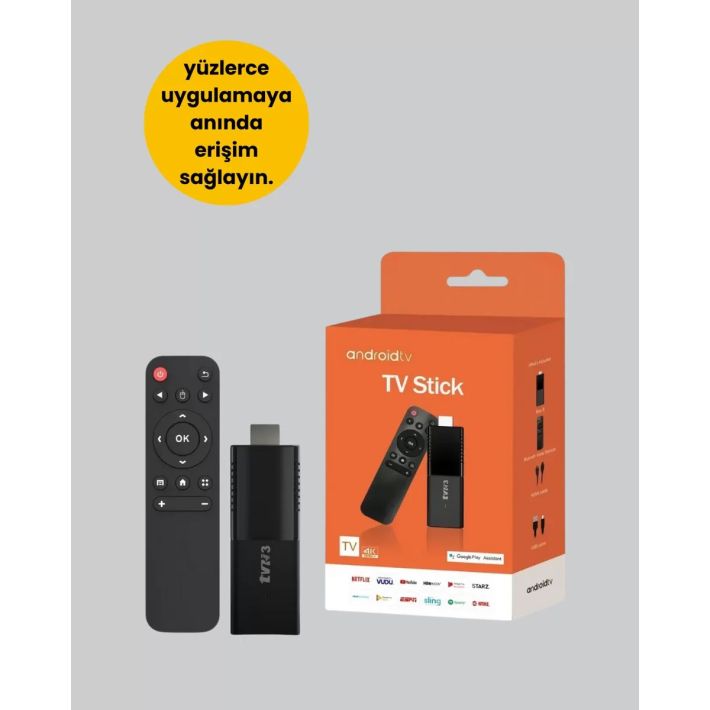 Android TV Stick 4K Ultra HD Görüntü Destekli