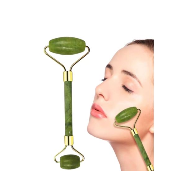Jade Stone Yüz Bakım Seti Gua Sha ve Roller Masaj Taşı