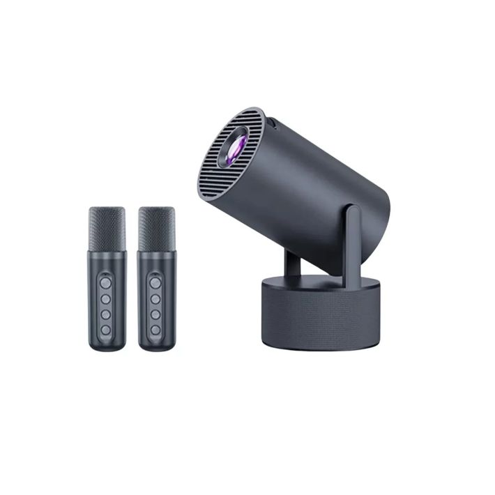 Karaoke Mikrofonlu Akıllı Projeksiyon Cihazı WiFi Bluetooth Destekli