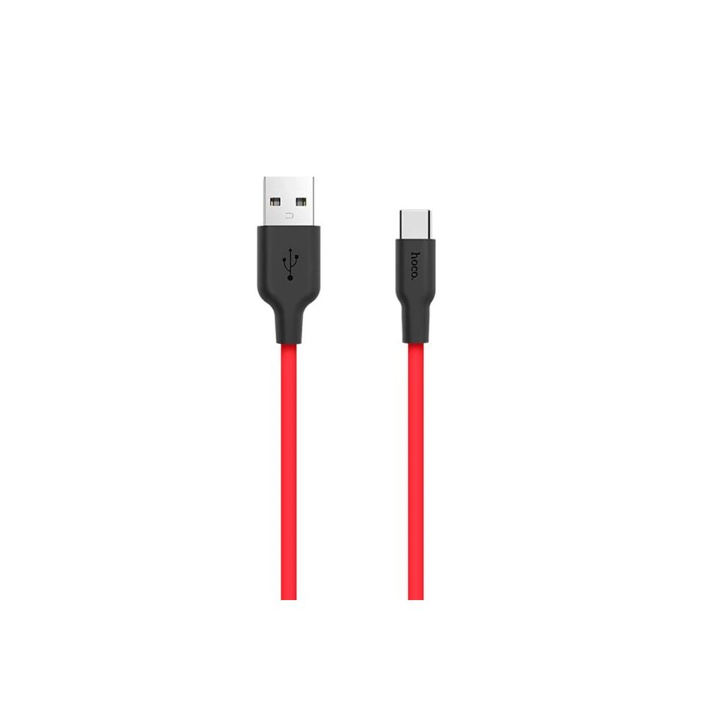 HOCO X21 USB to Type-C 3A Silikon Hızlı Şarj ve Data Kablosu