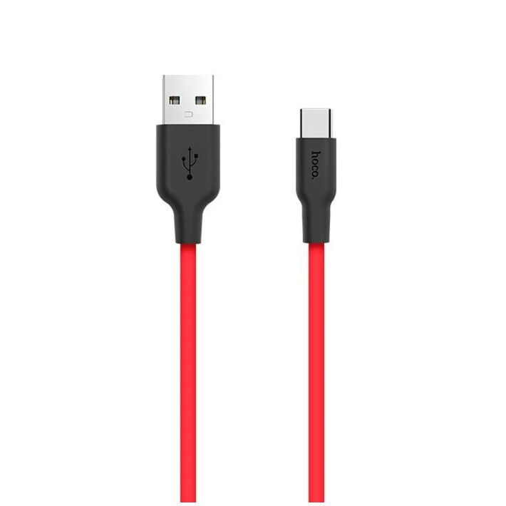 HOCO X21 USB to Type-C 3A Silikon Hızlı Şarj ve Data Kablosu