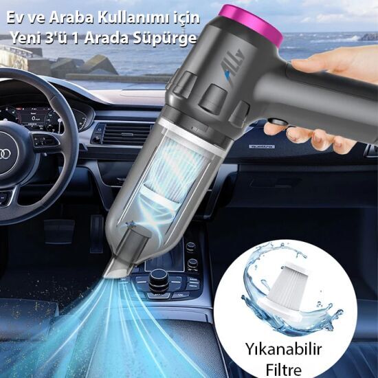 ALLY 14000pa Güçlü Portatif 2 Kademeli Tasinabilir Vakumlu Kablosuz Üf