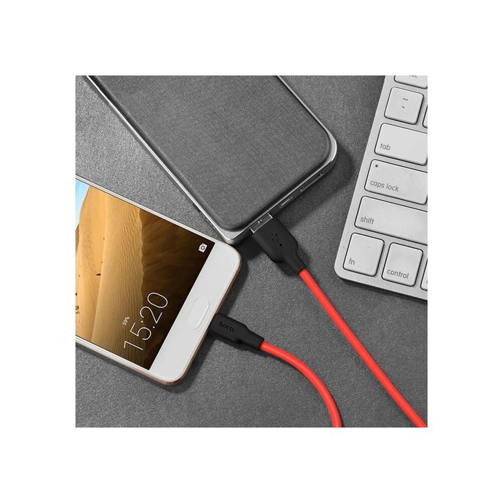 HOCO X21 USB to Type-C 3A Silikon Hızlı Şarj ve Data Kablosu