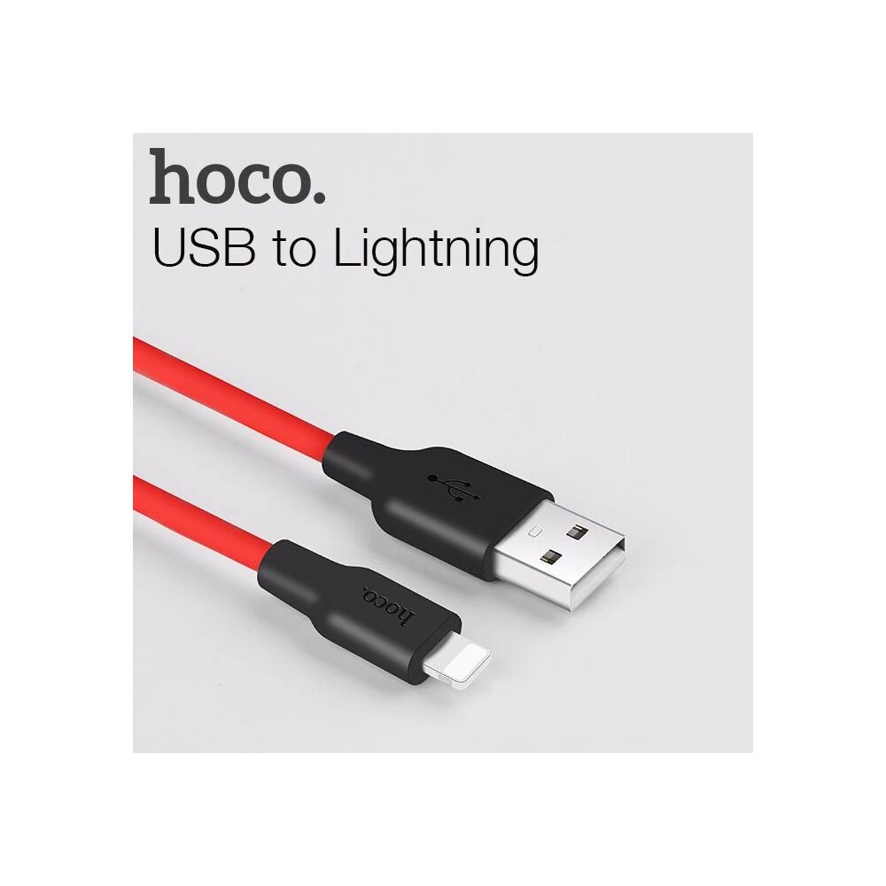 HOCO X21 USB to iPhone Lightning 2A Silikon Hızlı Şarj ve Data Kablosu