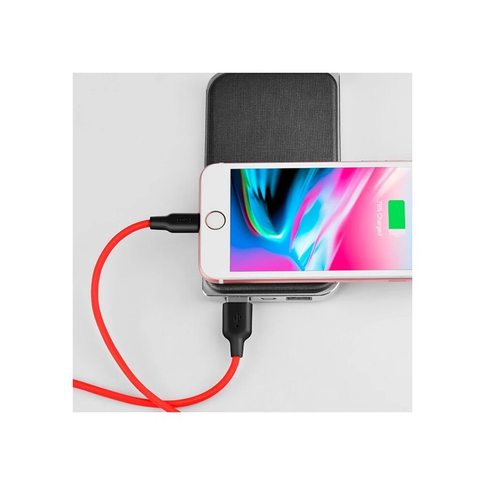 HOCO X21 USB to iPhone Lightning 2A Silikon Hızlı Şarj ve Data Kablosu