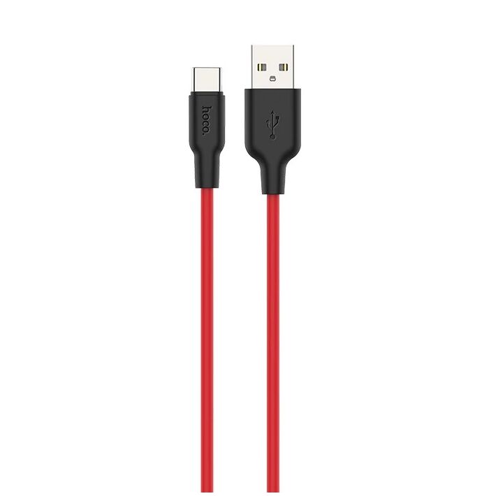 HOCO X21 Plus USB to Type-C 3A Silikon Hızlı Şarj ve Data Kablosu