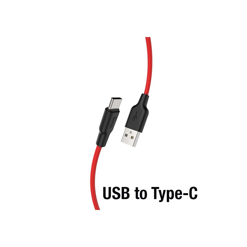 HOCO X21 Plus USB to Type-C 3A Silikon Hızlı Şarj ve Data Kablosu