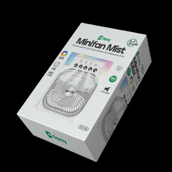 FENY FN-F65 BEYAZ 3 Kademeli Hız Buharlı Ferahlık RGB Aydınlatma 6" Ka
