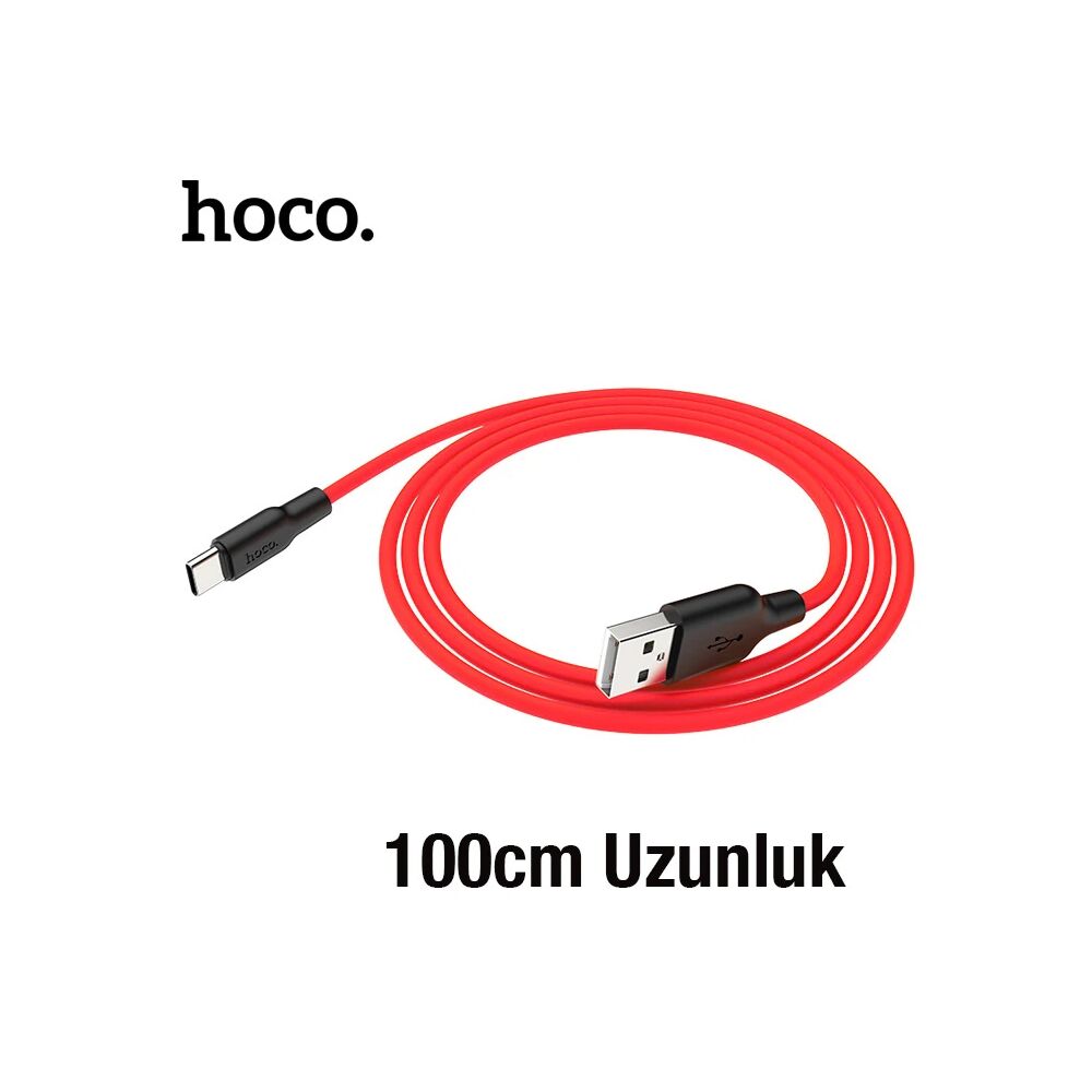HOCO X21 Plus USB to Type-C 3A Silikon Hızlı Şarj ve Data Kablosu