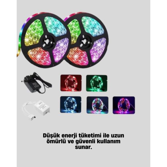 Smart Şerit LED Kumandalı USB Enerjili Suya Dayanıklı Dekoratif Aydınl