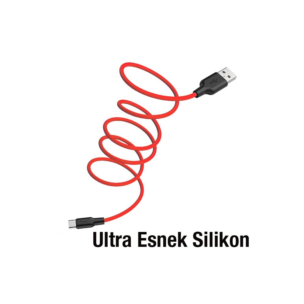 HOCO X21 Plus USB to Type-C 3A Silikon Hızlı Şarj ve Data Kablosu