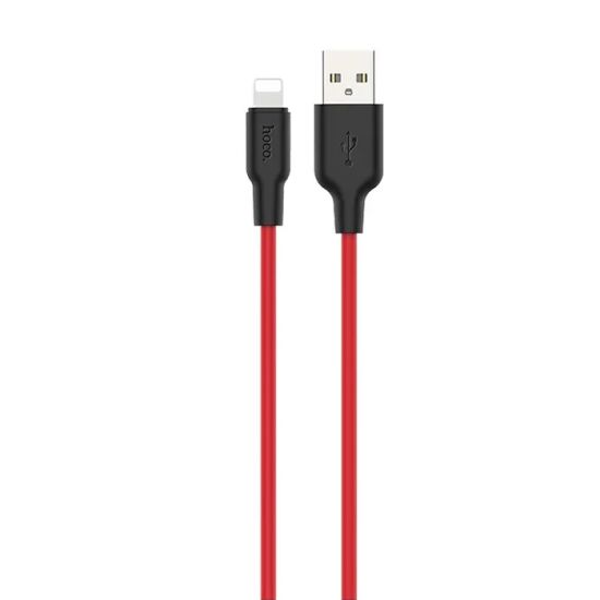 HOCO X21 Plus USB to iPhone Lightning Silikon Hızlı Şarj ve Data Kablo