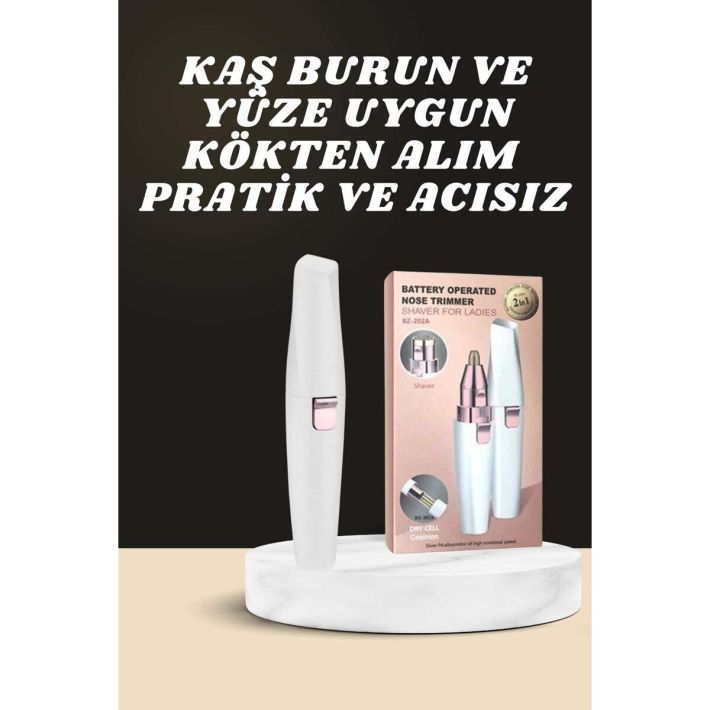Kulak Burun ve Yüz Epilasyon Aleti ve Yüz Masaj Aleti İkili Cilt Bakım