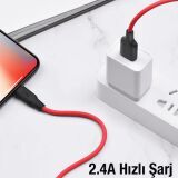 HOCO X21 Plus USB to iPhone Lightning Silikon Hızlı Şarj ve Data Kablo