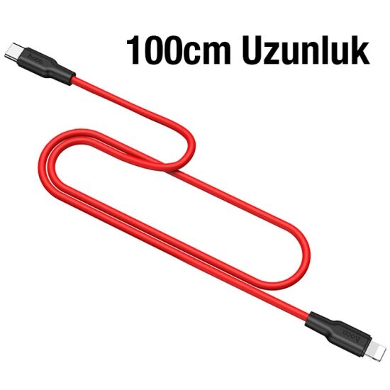 HOCO X21 Plus PD 20W Type-C to iPhone Lightning Silikon Hızlı Şarj ve 
