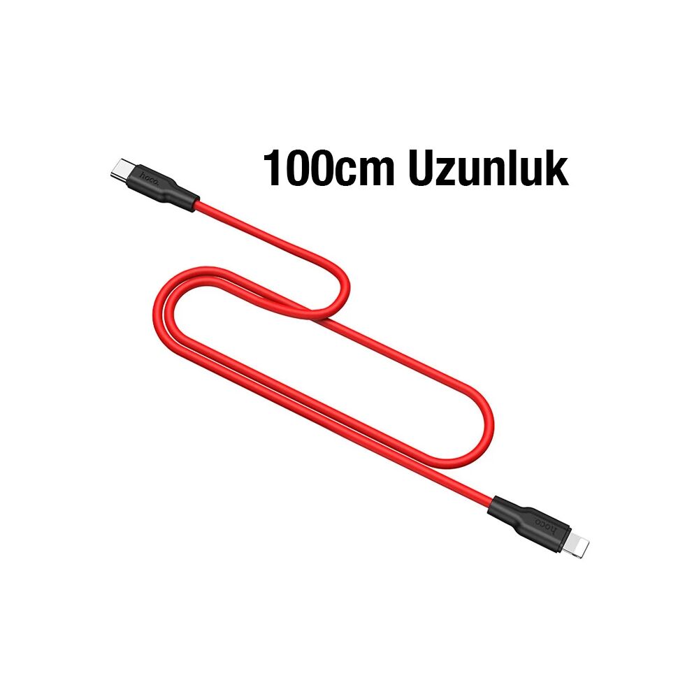 HOCO X21 Plus PD 20W Type-C to iPhone Lightning Silikon Hızlı Şarj ve 