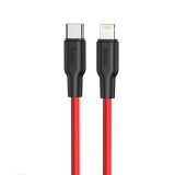 HOCO X21 Plus PD 20W Type-C to iPhone Lightning Silikon Hızlı Şarj ve 