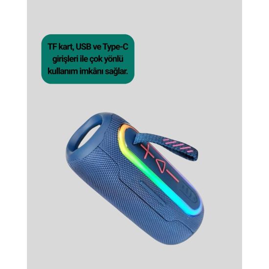 Taşınabilir Şarjlı Bluetooth Hoparlör Güçlü Bas
