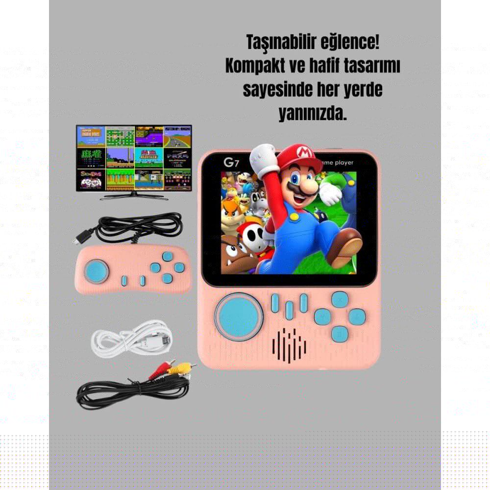 Retro Oyun Konsolu – 3.5 İnç Ekran 666 Klasik Oyun TV Bağlantılı