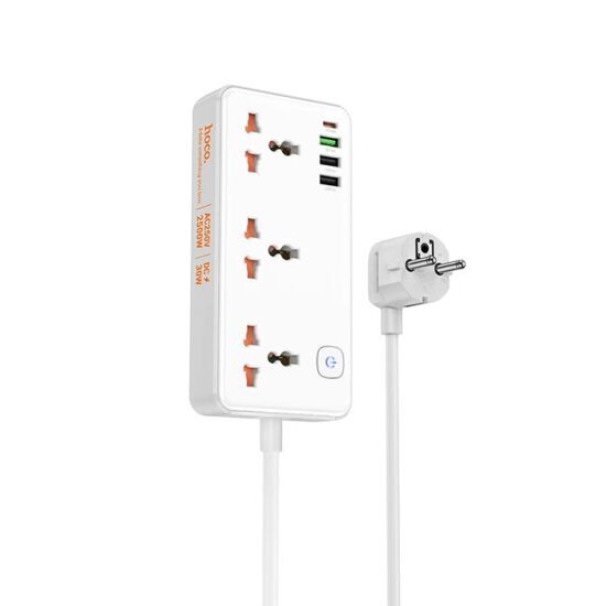 AC8A 2500W 3 Priz + 3 USB + 30W Type-C Multifonksiyonel Priz Çoğaltıcı