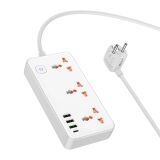 AC8A 2500W 3 Priz + 3 USB + 30W Type-C Multifonksiyonel Priz Çoğaltıcı