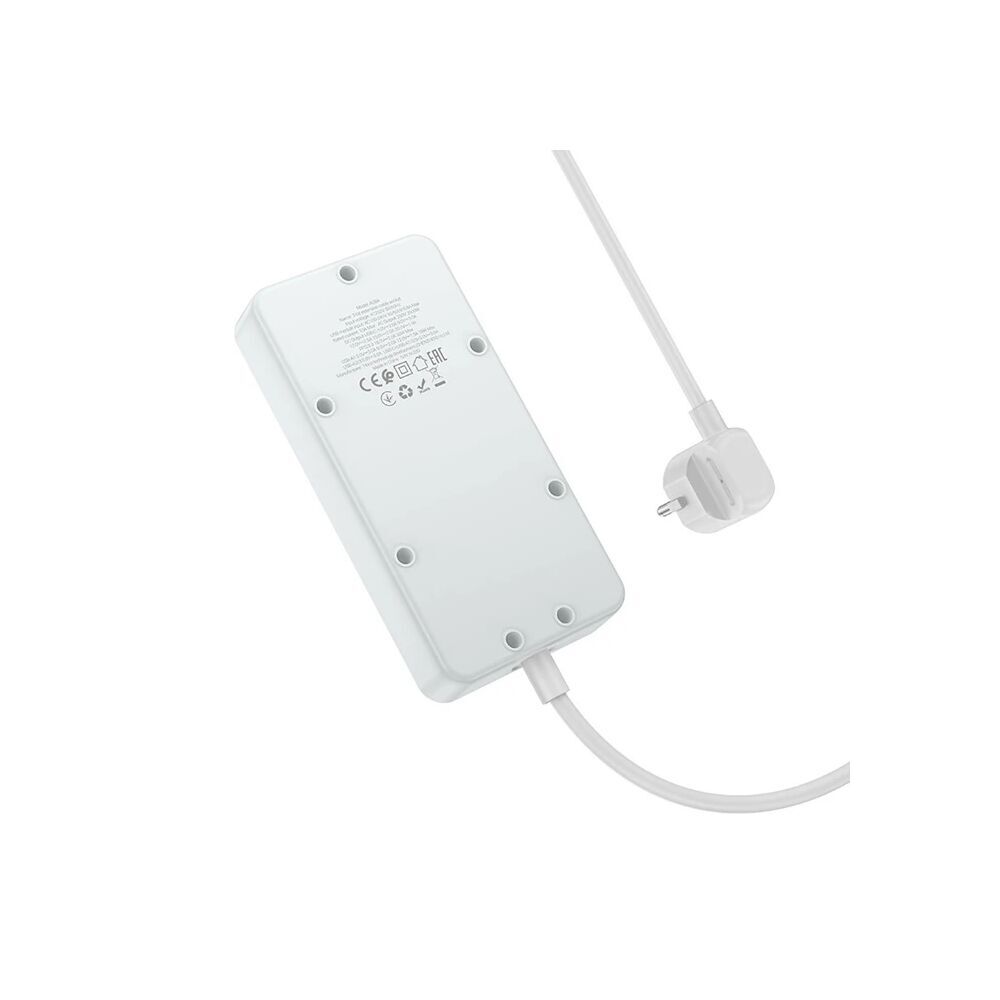 AC8A 2500W 3 Priz + 3 USB + 30W Type-C Multifonksiyonel Priz Çoğaltıcı