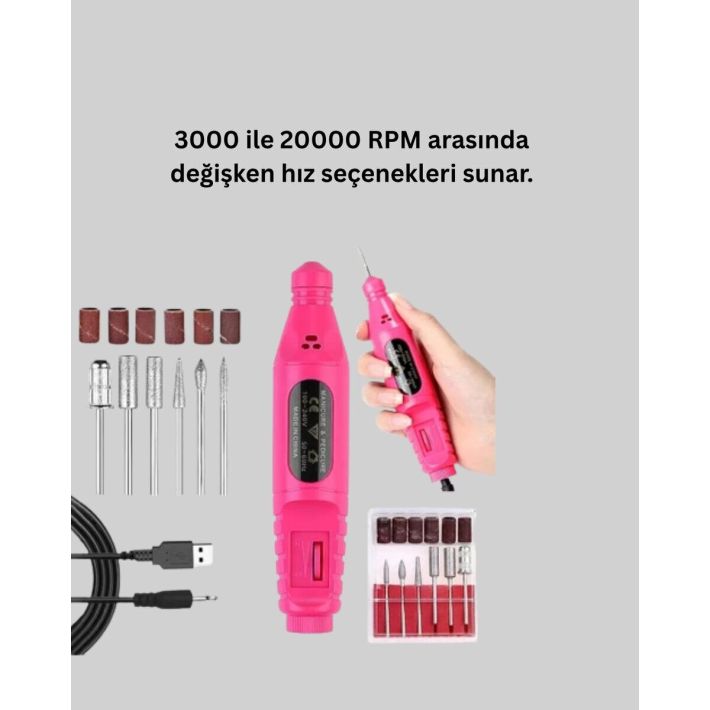 Kalem Tipi Sessiz Manikür Pedikür Cihazı