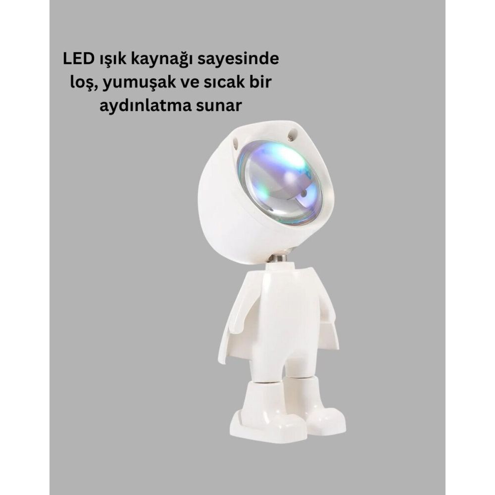 Gün Batımı Projektör Lamba Astronot Görünümlü Dekoratif Masa Lambası