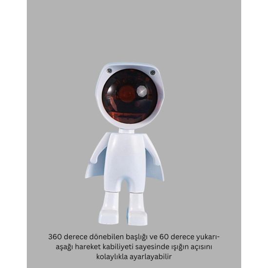 Astronot Tasarımlı Gün Batımı Efektli Şarjlı LED Lamba
