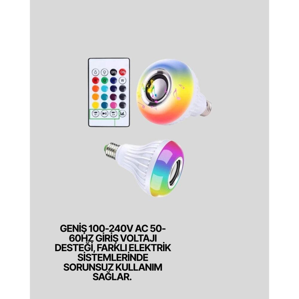 Bluetooth Hoparlör Akıllı Rgb Led Işık Renk Değiştirme Ses Bombası Amp