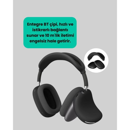 Kulak Üstü Kablosuz Bluetooth Kulaklık Yumuşak Süngerli SD Kart Girişl