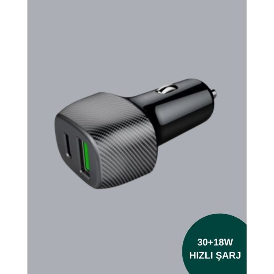 Type-C Girişli Araba Çakmaklık Şarj Cihazı 38W Oto Çakmaklık