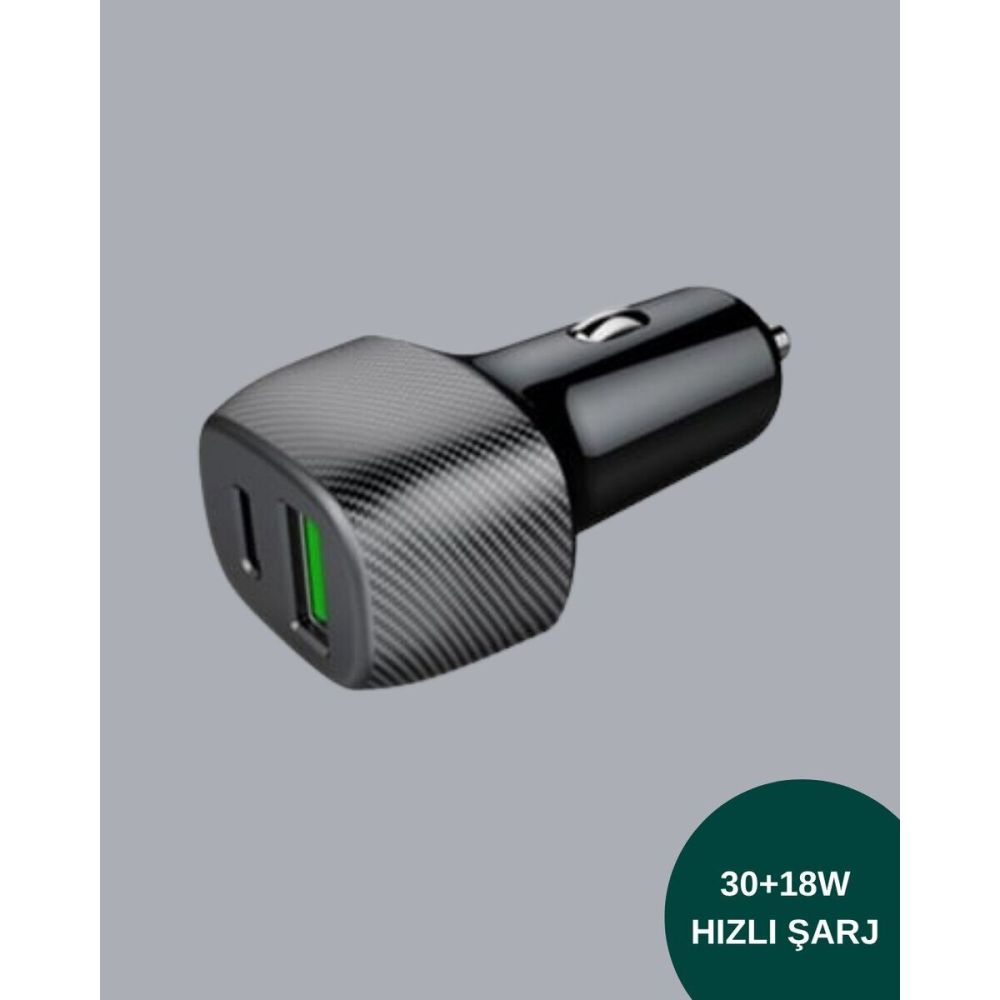 Type-C Girişli Araba Çakmaklık Şarj Cihazı 38W Oto Çakmaklık