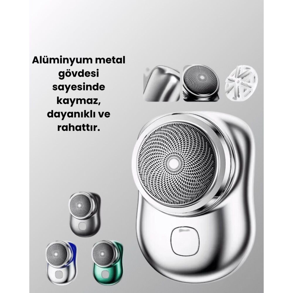 Taşınabilir cep boyunda şarjlı elektrikli tıraş makinesi
