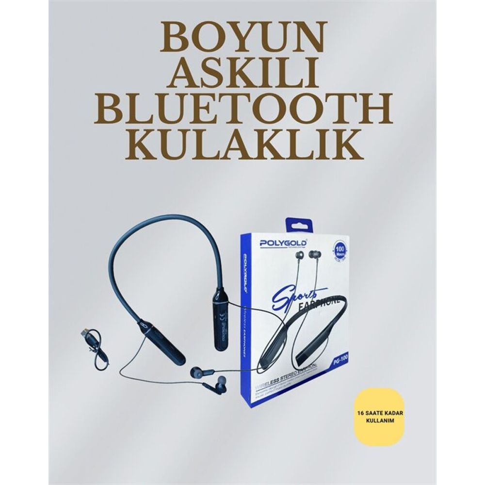 Uzun Süreli Kullanım İçin – Kablosuz Boyun Bantlı Kulaklık 50 Saat Bat