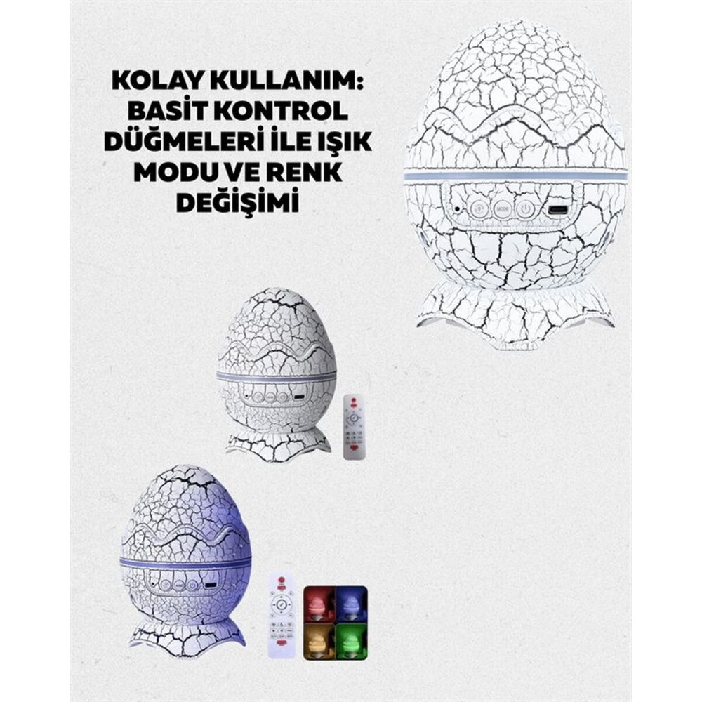 Uzaktan Kumandalı USB Girişli Döner Projektör Lamba