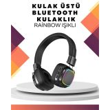 Kablosuz RGB Işıklı Katlanabilir Bluetooth Kulak Üstü Kulaklık