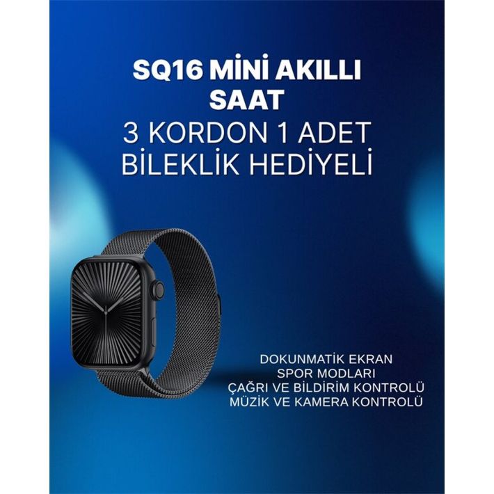 SQ-16 Mini Series 10 Akıllı Saat – 3 Kordon + Hediye Bileklik