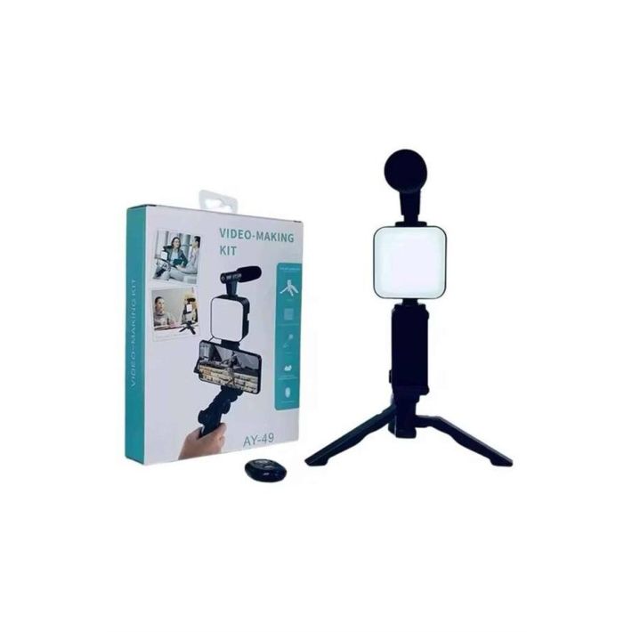 Telefon Tutucu Mini Mikrofonlu Tripod Vlog Çekim Video