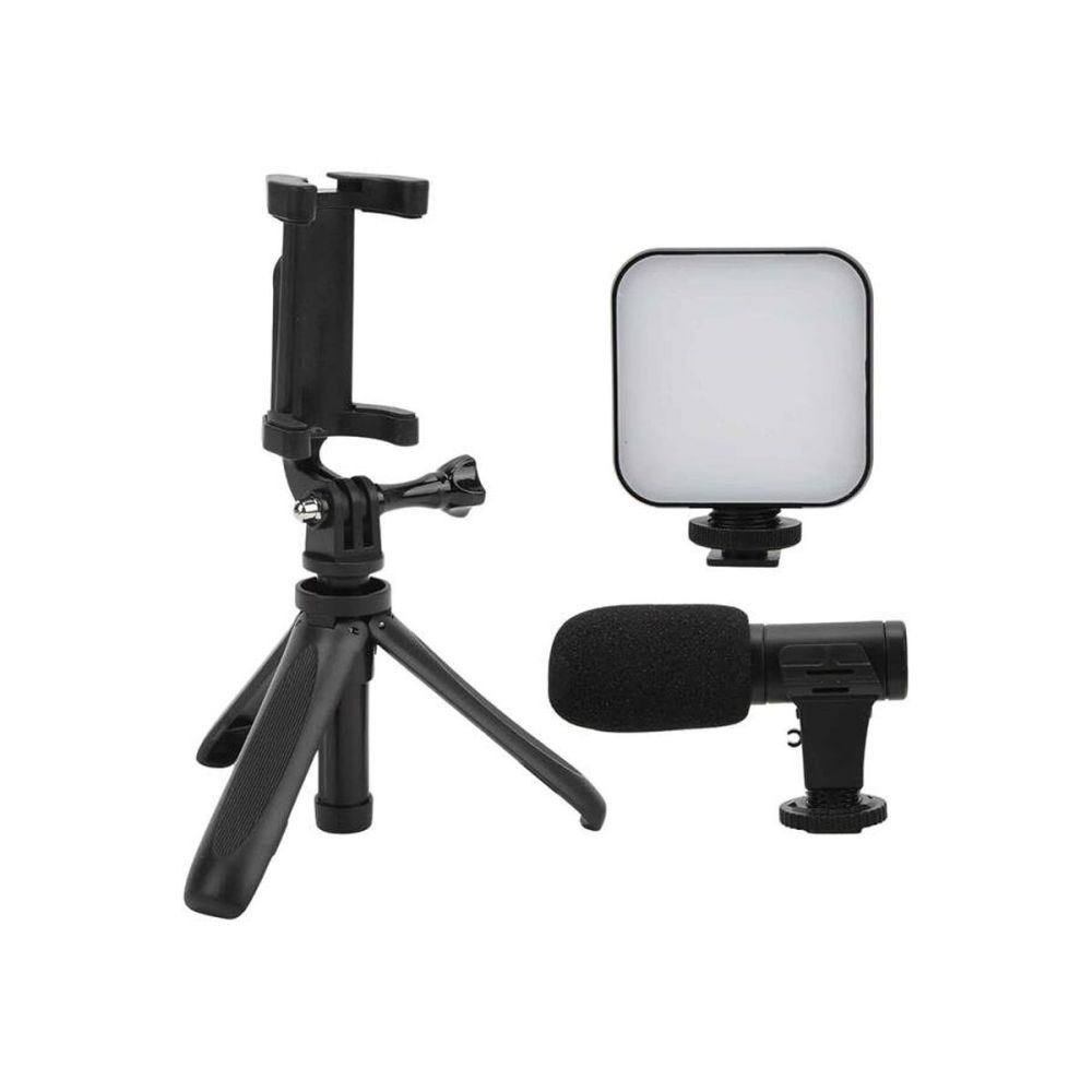 Telefon Tutucu Mini Mikrofonlu Tripod Vlog Çekim Video