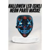 Hallowen Parti Maskesi Neon Led Işıklı Maske 3 Modlu Cadılar Bayramı M