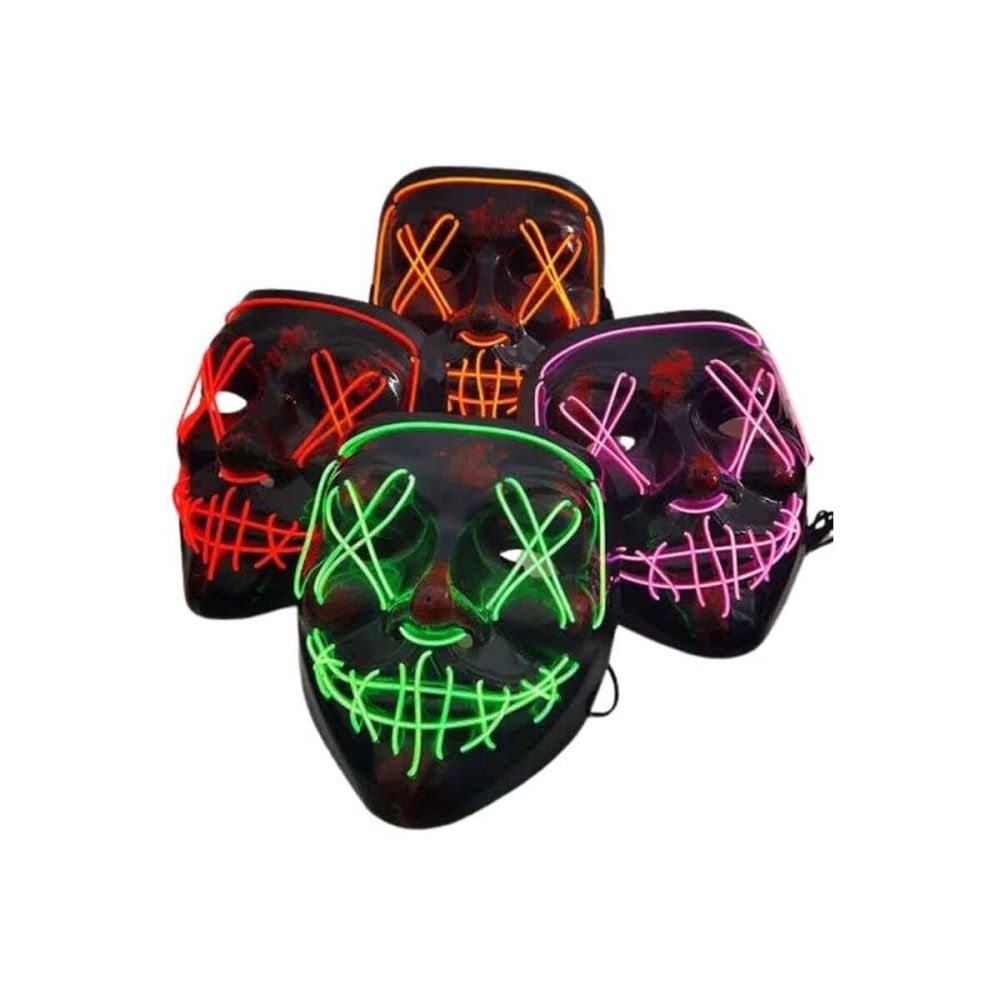 Hallowen Parti Maskesi Neon Led Işıklı Maske 3 Modlu Cadılar Bayramı M
