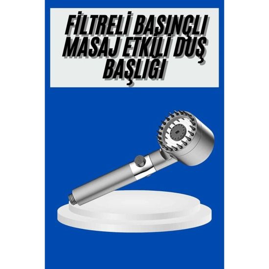 Yeni Nesil Duş Başlığı Paslanmaz Çelik Masaj Etkili Ergonomik Tasarım 