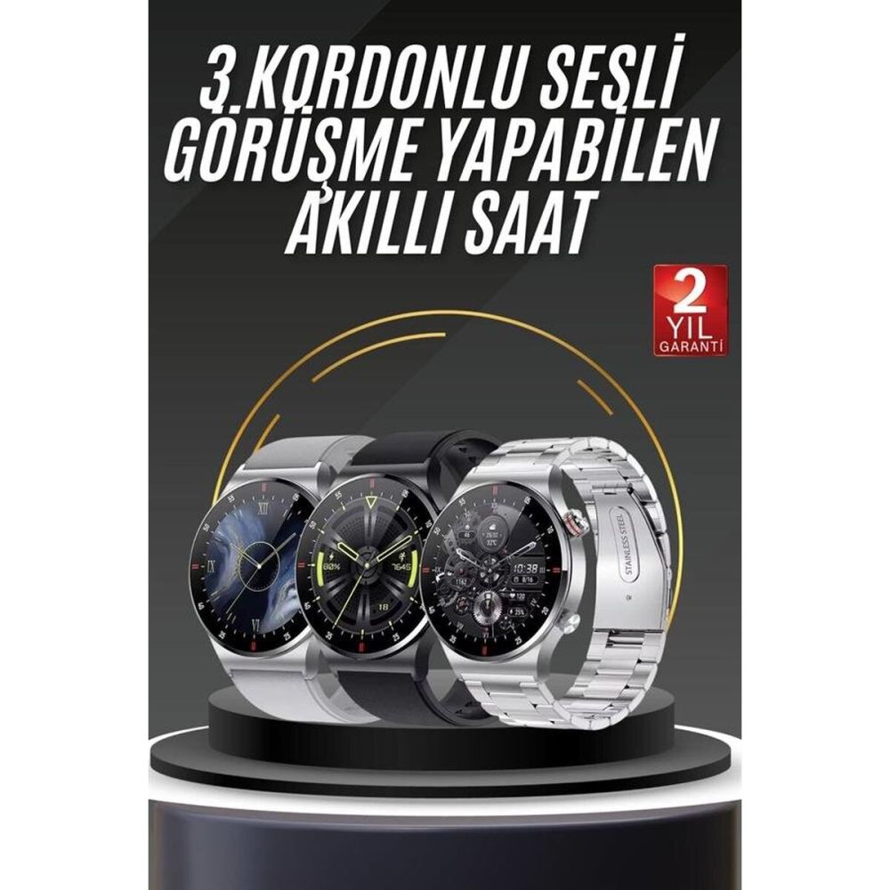 Akıllı Saat Çoklu Kordon Seçeneği Amoled Ekran Çok Fonksiyonlu Bluetoo