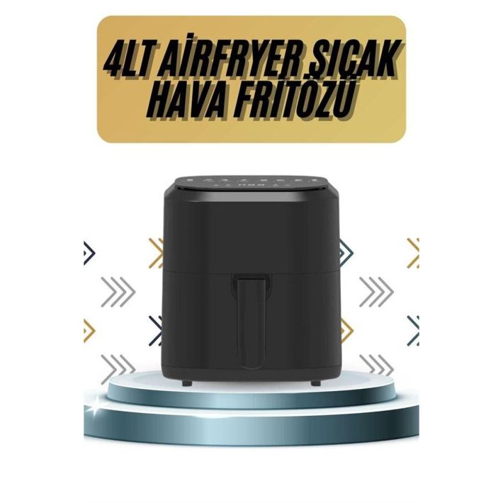 4L Airfryer Hazneli Hava Fritözü Yağsız Fritöz Taşınabilir Fırın İşlev