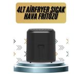4L Airfryer Hazneli Hava Fritözü Yağsız Fritöz Taşınabilir Fırın İşlev