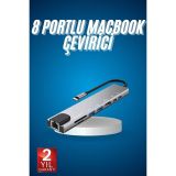 8 Port Çoklayıcı Macbook Ile Uyumlu Çoğaltıcı Type-C dönüştürücü TF SD