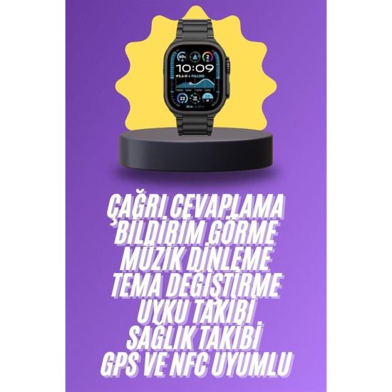 Ultra 3 Kordonlu Amoled Ekran Akıllı Saat Çok Fonksiyonlu Uyku ve Sağl