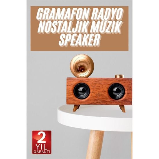 Gramafon Nostaljik Radyo Yüksek Ses Kalitesi USB TF Kart Aux