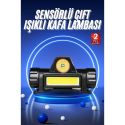 Kafa Lambası &Ccedil;alışma Işığı Kafa Feneri Şarjlı Mıknatıslı Fenerli